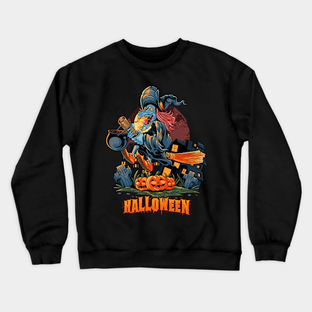 Halloween Witch Crewneck Sweatshirt by nissiu